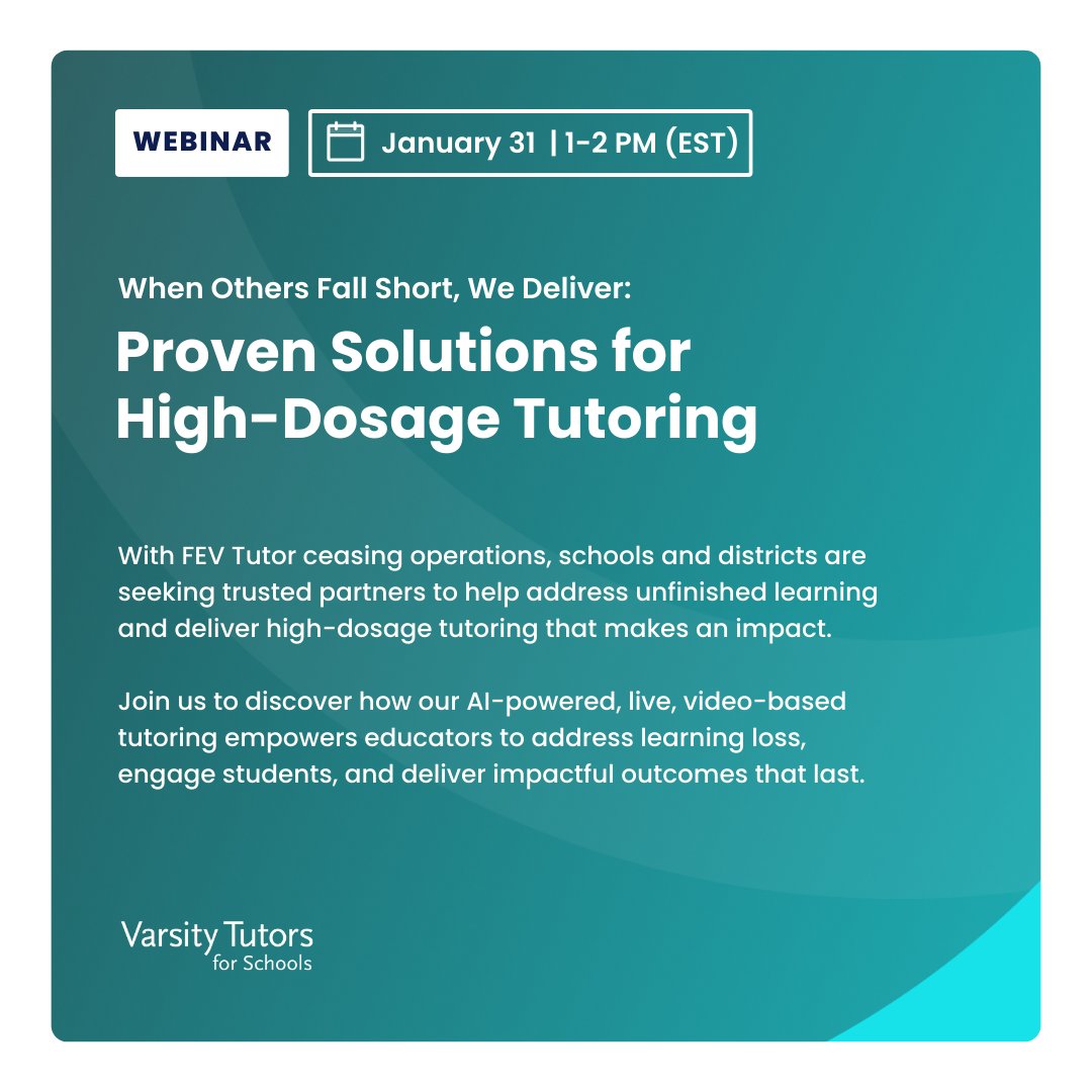As the education landscape faces growing challenges, the need for reliable, scalable solutions has never been greater. With FEV Tutor ceasing operations, schools and districts are seeking trusted partners to address unfinished learning and deliver high-dosage tutoring that drives