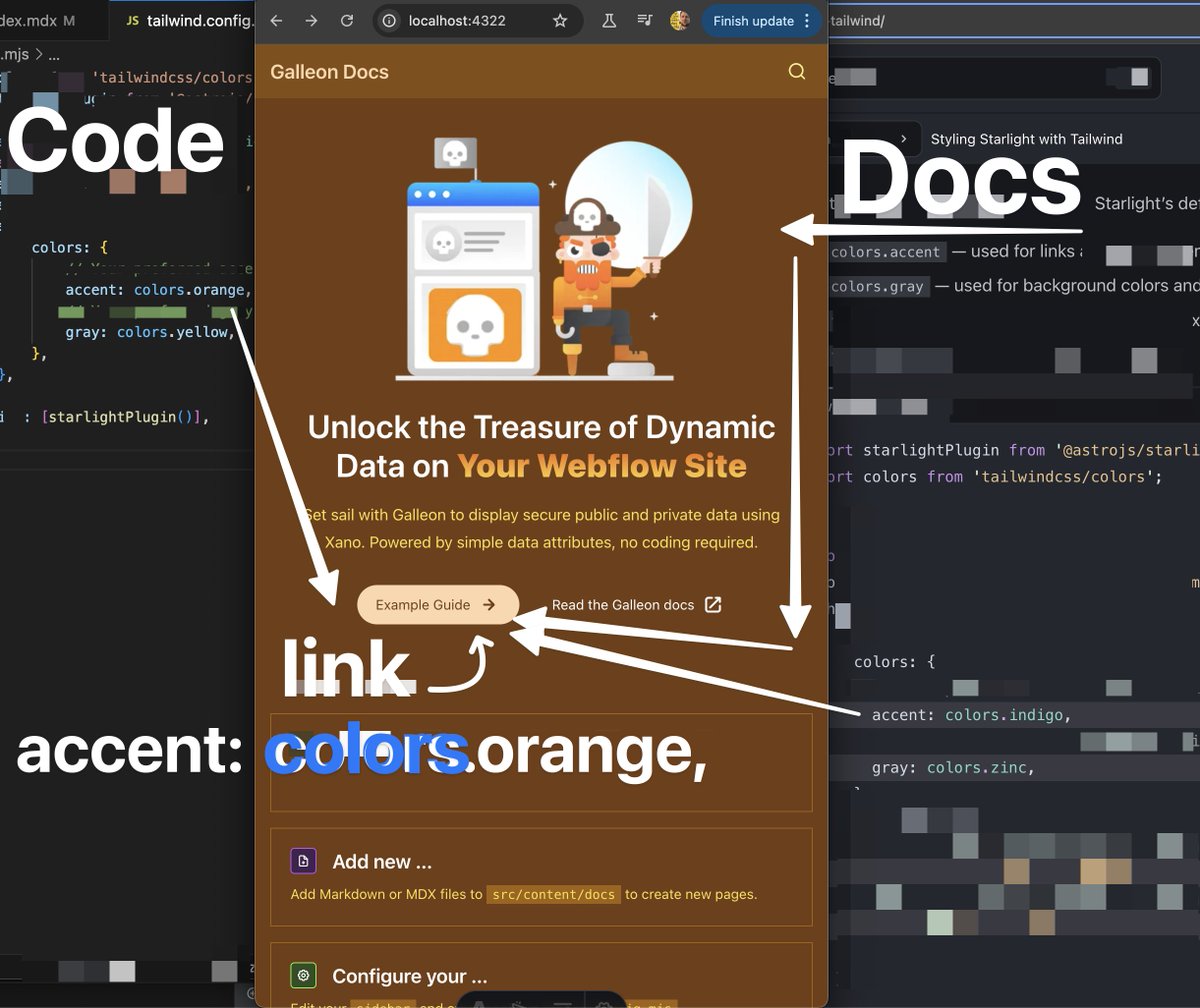 OMG!

The Pirate Princess (10) and I did it AGAIN.

💪🥳🏴‍☠️

Non-sanctioned yellow and orange redesign of ANOTHER website.

With:
<a href="/tailwindcss/">Tailwind CSS</a> 
#starlight
<a href="/astrodotbuild/">Astro</a>