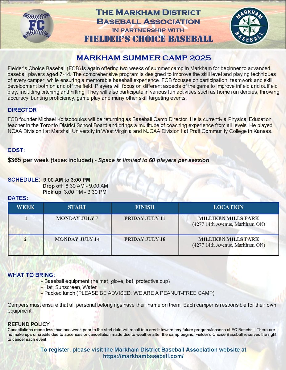 Camp registration now open