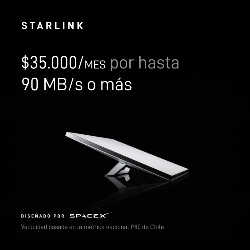 Starlink's tweet photo. ¡Starlink Mini ya está disponible en Chile!
Haz tu pedido en línea en menos de 2 minutos