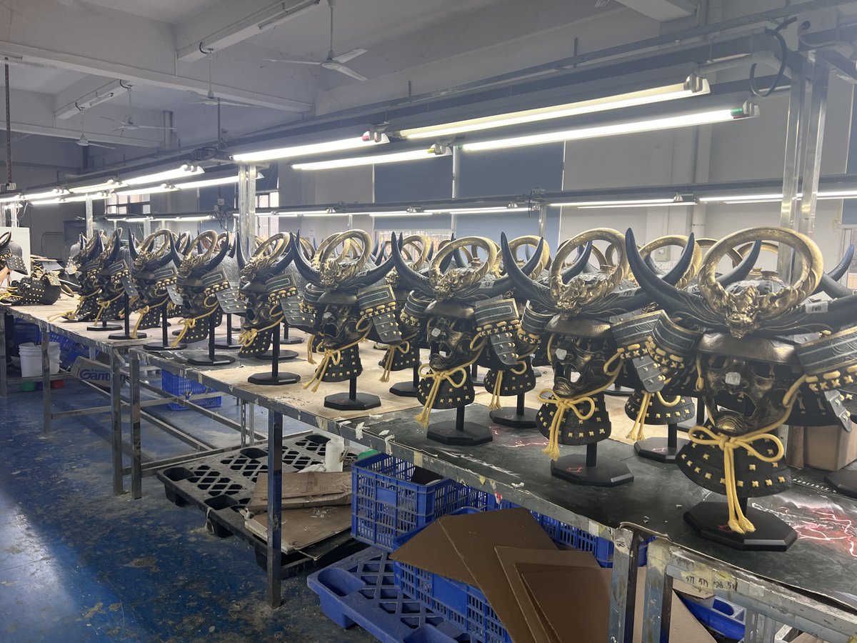 An army of Yasuke Helmets, ready for battle ⚔️

Order your wearable Assassin's Creed Shadows Yasuke 1/1 Scale Helmet Replica now! ➡️ ow.ly/Hgqo50SmvJm
