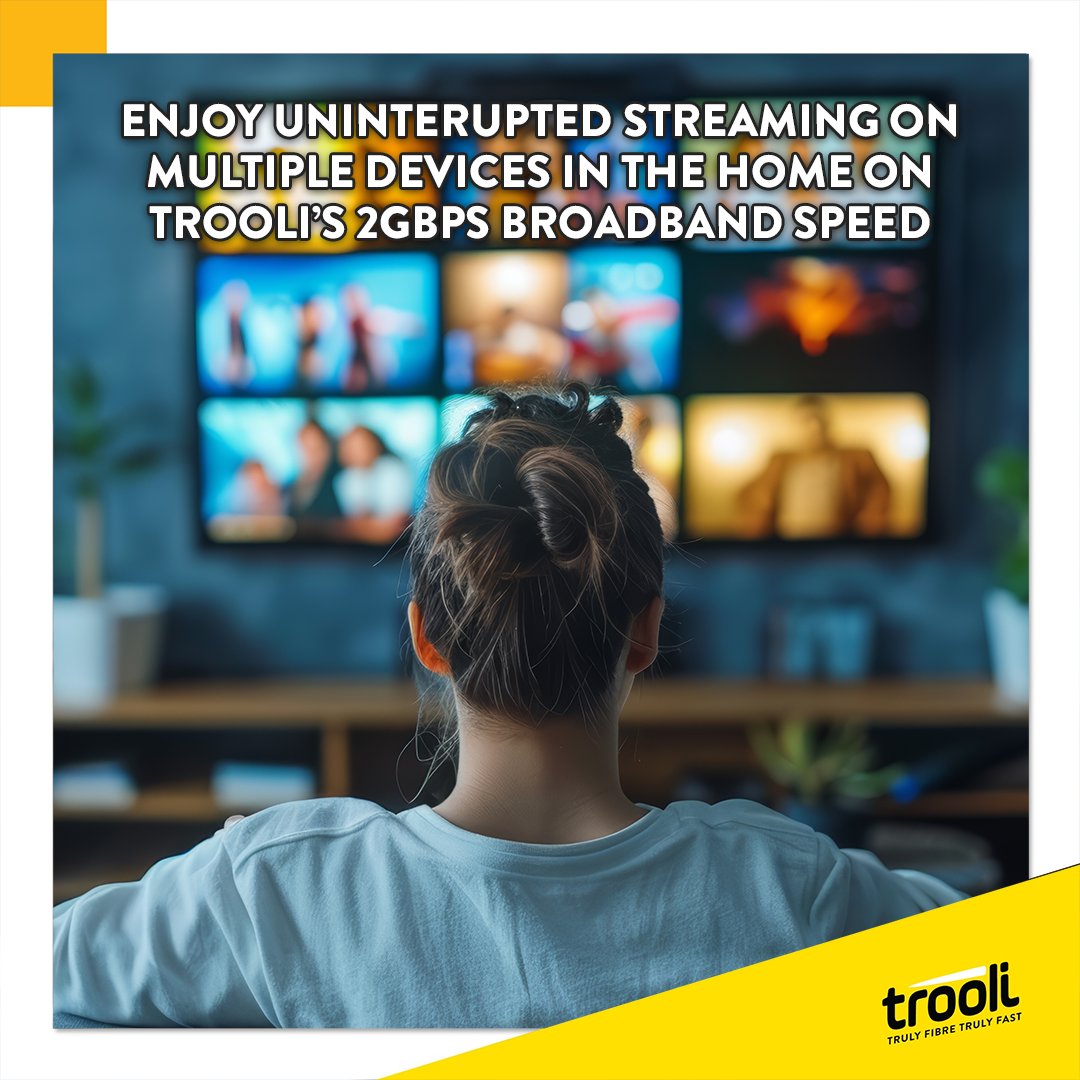 TrooliFibre's tweet photo. If you're interested in a broadband speed that can handle a large family's worth of wireless devices, then enquire today about Trooli's 2Gbps broadband speed.
Visit https://t.co/vJ5j9UfsTa today.
#fullfibrebroadband #fttp #2Gbps #highspeedinternet https://t.co/i32NngzRok