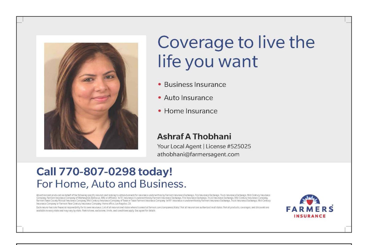 desiexpress's tweet image. Farmers Insurance Ad
"Protect what matters most with Ashraf A Thobhani. 🏠🚗 Coverage for home, auto, and business. Call today for personalized solutions! #FarmersInsurance #LocalAgent #PeaceOfMind"