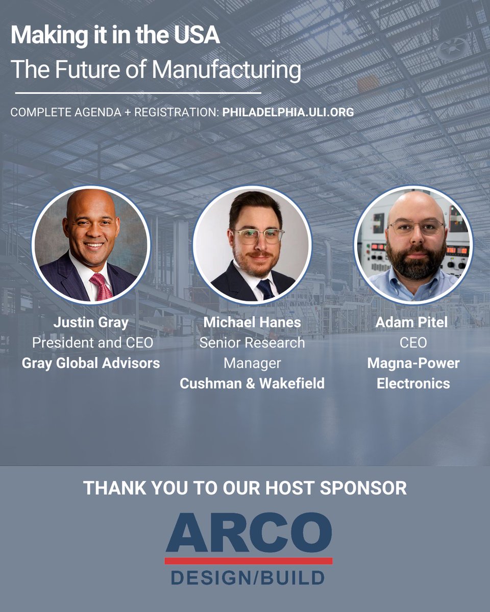 Join the ULI Philadelphia Industrial Product Council for a lunchtime panel discussion where we'll explore ways to strengthen local manufacturing while discussing specific policies and incentives that can help businesses grow.

philadelphia.uli.org/events/detail/…