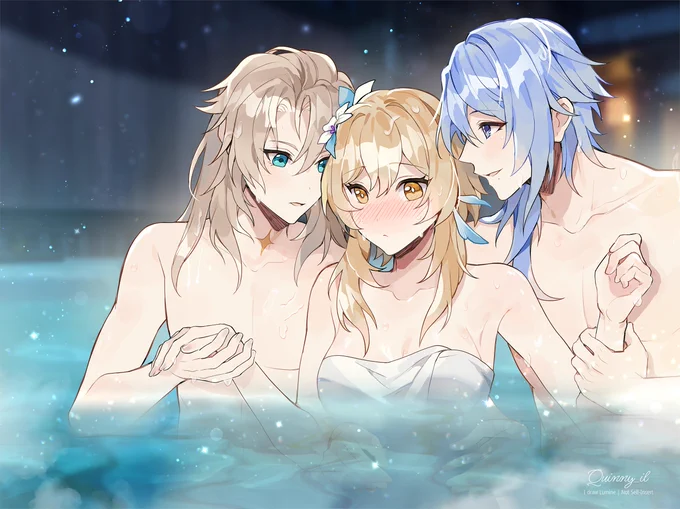 Onsen re-upload my old fanart! I was going to qrt this pic but I couldn't find it so I re-upload again insteadIt seems I accidentally deleted it #albelumi #ayatolumi #アル蛍 #綾人蛍