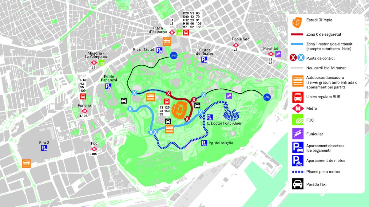 Districte de Sants-Montjuïc (@bcn_santsmont) on Twitter photo Avui 🕘 a les 21 h #BarçaAtalanta en partit de <a href="/ChampionsLeague/">UEFA Champions League</a> #UCL a l’#EstadiOlímpic.
🕕 Es restringeix l'accés en vehicle privat a #Montjuïc.
🏟️ Millor arribar a l’estadi 🚶 a peu, 🚍 en transport públic o 🚴 en bicicleta.
ℹ️ ja.cat/FCBMontjuic
x.com/TMBinfo/status… Avui 🕘 a les 21 h #BarçaAtalanta en partit de <a href="/ChampionsLeague/">UEFA Champions League</a> #UCL a l’#EstadiOlímpic.
🕕 Es restringeix l'accés en vehicle privat a #Montjuïc.
🏟️ Millor arribar a l’estadi 🚶 a peu, 🚍 en transport públic o 🚴 en bicicleta.
ℹ️ ja.cat/FCBMontjuic
x.com/TMBinfo/status…