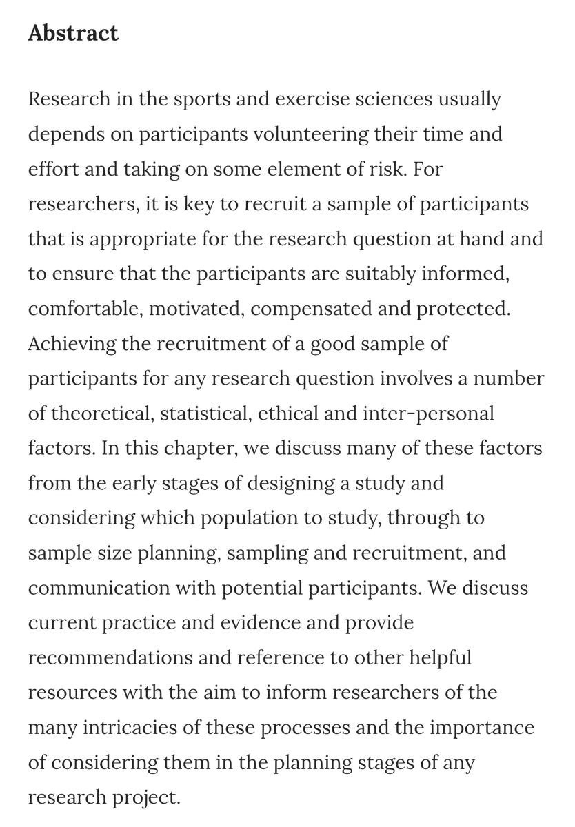 Christopher McCrum (@chrismccrum) on Twitter photo Preprinted today ๐ Our chapter:
Participant identification, selection and recruitment
of the upcoming #openaccess book:
"Research Methods in Sport and Exercise Science: An Open Access Primer" from <a href="/STORKinesiology/">Improving Kinesiology</a>
sportrxiv.org/index.php/servโฆ Preprinted today ๐ Our chapter:
Participant identification, selection and recruitment
of the upcoming #openaccess book:
"Research Methods in Sport and Exercise Science: An Open Access Primer" from <a href="/STORKinesiology/">Improving Kinesiology</a>
sportrxiv.org/index.php/servโฆ