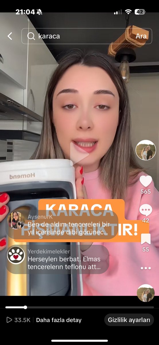 Tiktokta 33 bin izleneb 500 yorum alan <a href="/karacaonline/">Karaca</a> pişmanlık videomun part ikisi geliyor, kahve makinesi çöp olduğu gibi ikinci kez gönderilen çaycısıda gitti, çeyizinize karacadan kara alt markasından asla birşey almayın.