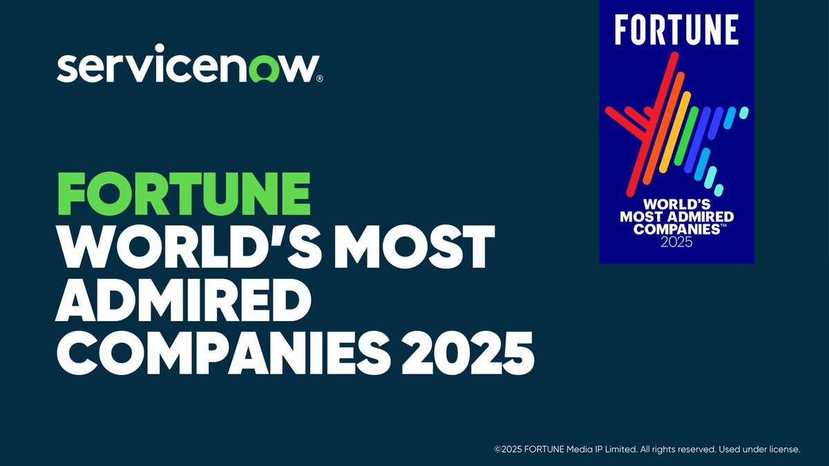 ServiceNow has been named again to the Fortune World’s Most Admired Companies list! Our Chief People Officer Jacqui Canney reflects on this achievement and three key ways we stay true to our mission of making the world work better for everyone: spr.ly/6012xdiak