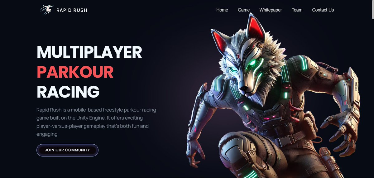 Update!

The #RapidRush website just got a major upgrade! 🌟

New look, smoother experience, &amp; everything you need to stay ahead in the parkour racing revolution! 🏃‍♂️💨

🔗 Check it out now: rapidrush.xyz

#GameLaunch #Web3Gaming #XRR #ParkourRacing #MobileGame