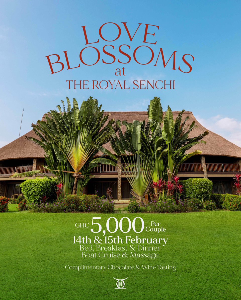 Love is in the air!
Treat your loved one to a special romantic escape at The Royal Senchi with this limited time offer.

Don’t miss out on this one. 
Book today! 
☎️: 0303409180 | 0244958822