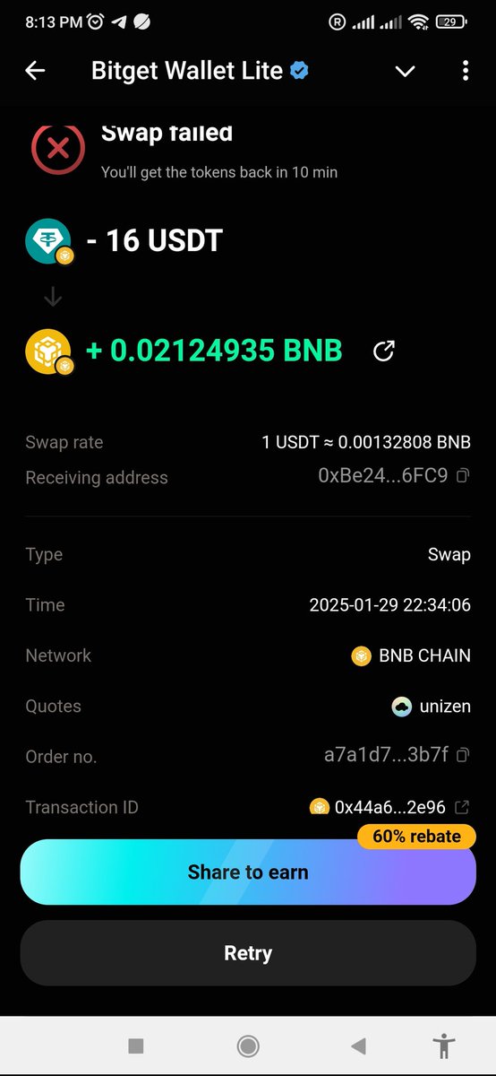 dirtyprince01's tweet photo. @BitgetWallet How can i contact u @BitgetWallet my token swap failed but i didn't get my usdt back what do i do plz help https://t.co/pWY6l7xb6v
