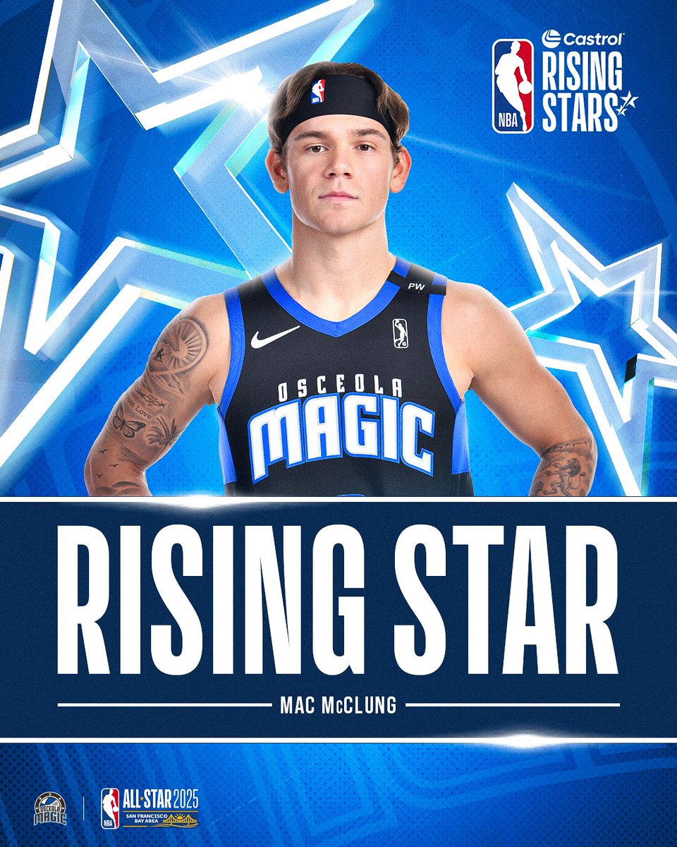Congratulations to <a href="/McclungMac/">mac mcclung</a> for being selected to participate in the 2025 #CastrolRisingStars at #NBAAllStar Weekend! 🌟

The event will take place on Friday, Feb. 14 at the Chase Center in San Francisco, California! 🌉