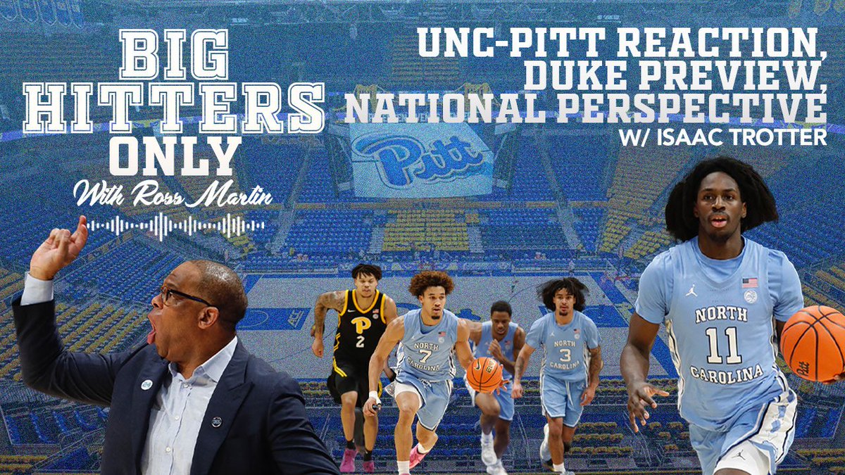 Ross Martin (@rossmartinnc) on Twitter photo New Big Hitters Only is up...
#UNC-Pitt game recap w/ <a href="/connor_sparrow/">Connor Sparrow</a> & <a href="/sjdalton24/">Spenser Dalton</a>
National perspective on UNC, Duke preview w/ <a href="/Isaac__Trotter/">Isaac Trotter</a> from CBS/247Sports
New sponsor - Delta Spirits!
Apple: podcasts.apple.com/us/podcast/unc…
Spotify: open.spotify.com/episode/0EdEf7… New Big Hitters Only is up...
#UNC-Pitt game recap w/ <a href="/connor_sparrow/">Connor Sparrow</a> & <a href="/sjdalton24/">Spenser Dalton</a>
National perspective on UNC, Duke preview w/ <a href="/Isaac__Trotter/">Isaac Trotter</a> from CBS/247Sports
New sponsor - Delta Spirits!
Apple: podcasts.apple.com/us/podcast/unc…
Spotify: open.spotify.com/episode/0EdEf7…