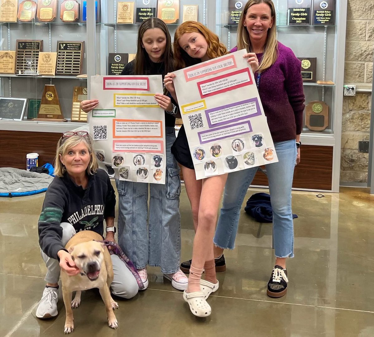 Kenzie got to say "Thank you" to the Lago Vista middle school Gifted and Talented group for choosing Lifelong Friends for their passion project fundraiser. Kenzie is available for adoption ,she loves kids, cuddling and pups cups. Shes houstrained and walks well on a leash.