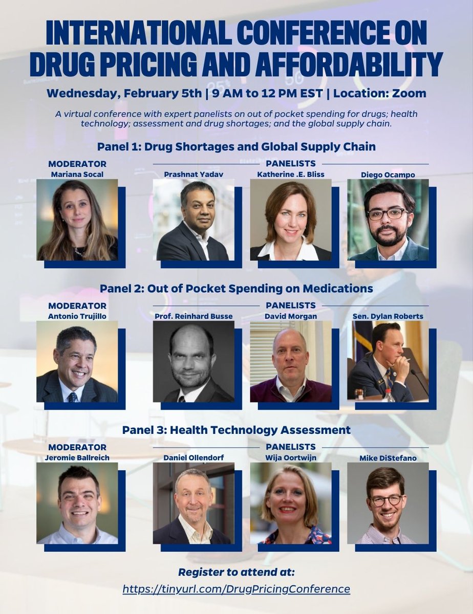 BSPH / HPM (@bsph_hpm) on Twitter photo Meet the panelists for <a href="/JohnsHopkinsSPH/">Johns Hopkins Bloomberg School of Public Health</a>'s International Conference on Drug Pricing and Affordability:
Panel 1
Diego Ocampo from <a href="/GrupoNeolpharma/">Neolpharma</a>
<a href="/Prof_Yadav_SCM/">Prashant Yadav (@prof-yadav.bsky.social)</a> from Council of Foreign Relations
Katherine .E. Bliss from <a href="/CSISHealth/">CSIS Global Health</a>
(See more in replies.) Meet the panelists for <a href="/JohnsHopkinsSPH/">Johns Hopkins Bloomberg School of Public Health</a>'s International Conference on Drug Pricing and Affordability:
Panel 1
Diego Ocampo from <a href="/GrupoNeolpharma/">Neolpharma</a>
<a href="/Prof_Yadav_SCM/">Prashant Yadav (@prof-yadav.bsky.social)</a> from Council of Foreign Relations
Katherine .E. Bliss from <a href="/CSISHealth/">CSIS Global Health</a>
(See more in replies.)