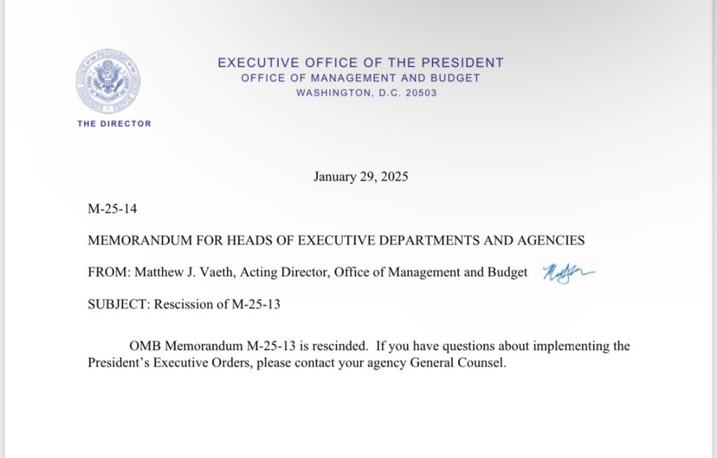 BREAKING: The White House budget office has officially revoked the order freezing federal grants.

Keep fighting. It works!