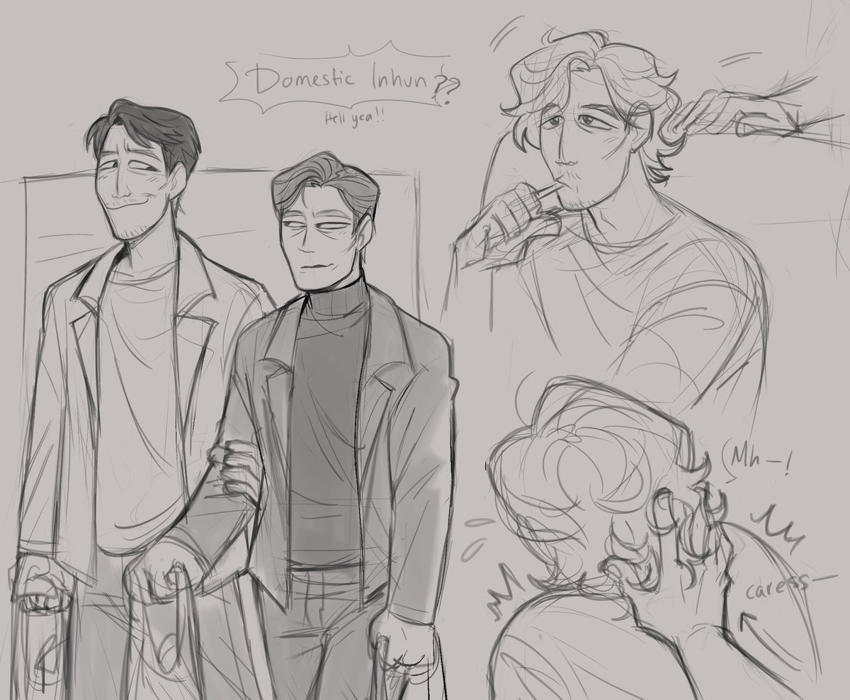 RATAcuaxhe's tweet photo. I KNOW I’m obsessed w a ship when I start drawing domestic n fluff ughhsg

Also long hair Gihun doodles MY BABY 

#inhun #001x456 #GiHun https://t.co/LZuC9h0YKt