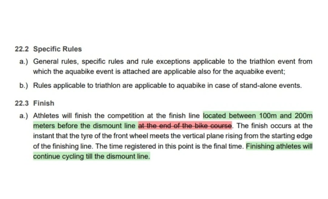 GreenlightPT (@greenlightpt) on Twitter photo Change to Aquabike rules for 2025 👀
It's certainly an improvement from people trying to dismount at 45kph and get over a timing mat at the transition entrance shouldering their bike 👌
Hopefully doesn't lead to too many TT bike bunch sprints 😅 Change to Aquabike rules for 2025 👀
It's certainly an improvement from people trying to dismount at 45kph and get over a timing mat at the transition entrance shouldering their bike 👌
Hopefully doesn't lead to too many TT bike bunch sprints 😅