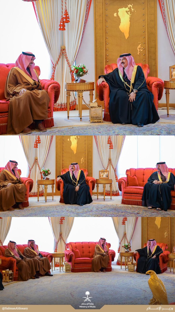 في البحرين "دانة الخليج" تشرفت بلقاء جلالة الملك حمد بن عيسى ونقلت تحيات القيادة -حفظها الله- وتقديرها.
وترأست وفد المملكة الذي يُشارك غدًا باجتماع لجنة التنسيق في الثقافة والإعلام والسياحة والتنمية الاجتماعية بمجلس التنسيق السعودي البحريني
لقاء يعزّز الشراكة التاريخية بين بلدينا