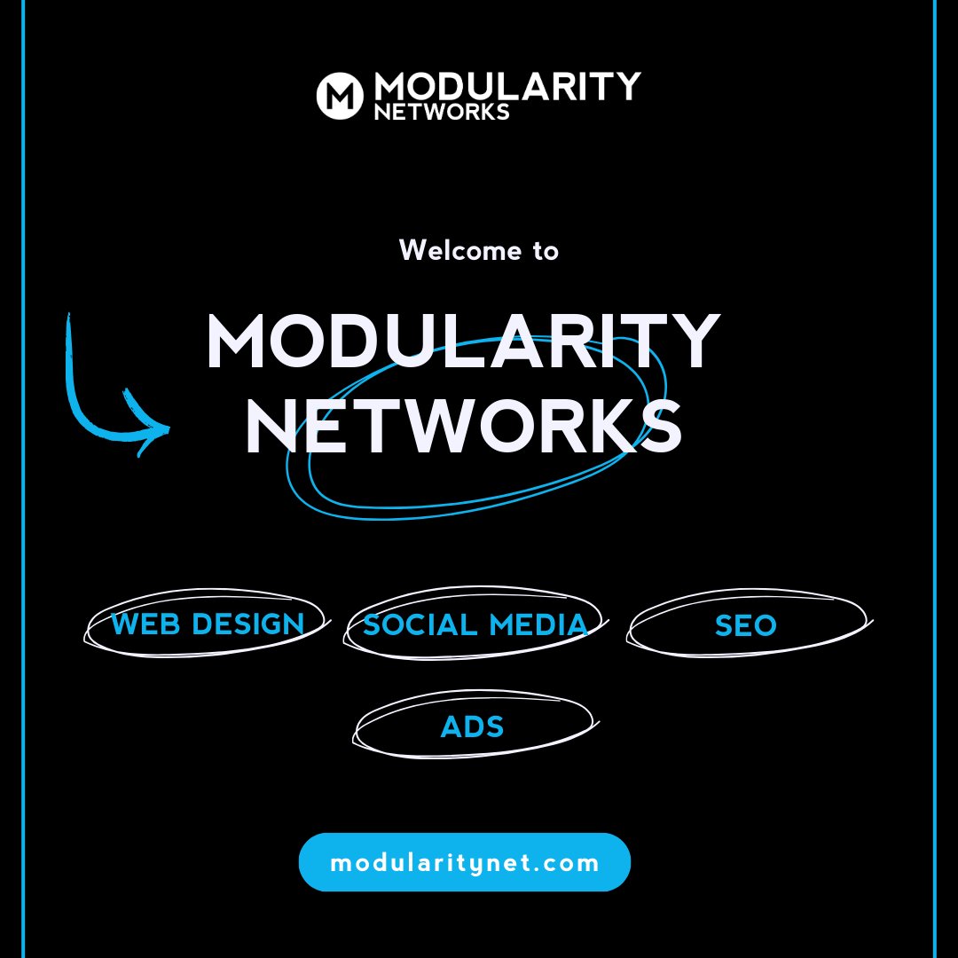 ModularityNet's tweet image. Welcome to Modularity Networks! We're here to transform your online presence with stunning web design, effective SEO, and powerful social media strategies. Ready to take your business to the next level? Share your thoughts with us in the comments below! #ModularityNetworks