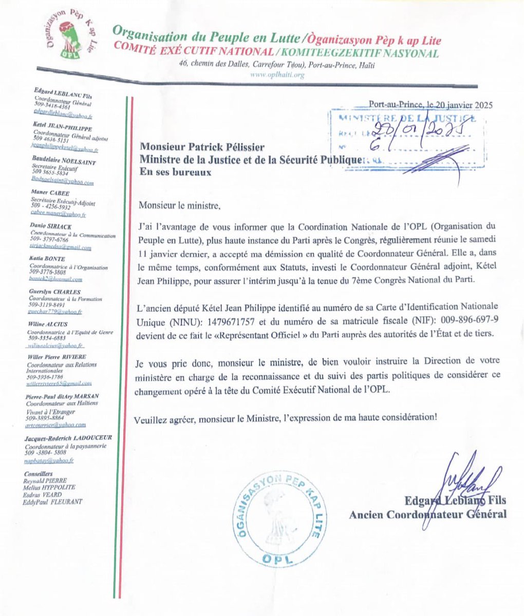 📌Éducation, Travail &amp; Progrès.
<a href="/KeteljPhilippe/">Ketel Jean-philippe</a> CG a.i.
Parti de centre GAUCHE  qui défend des VALEURS institutionnelles, populaires et démocratiques. Ensemble, construisons un avenir plus juste, inclusif et solidaire pour tous.
#DemainUnAutrePays !!!