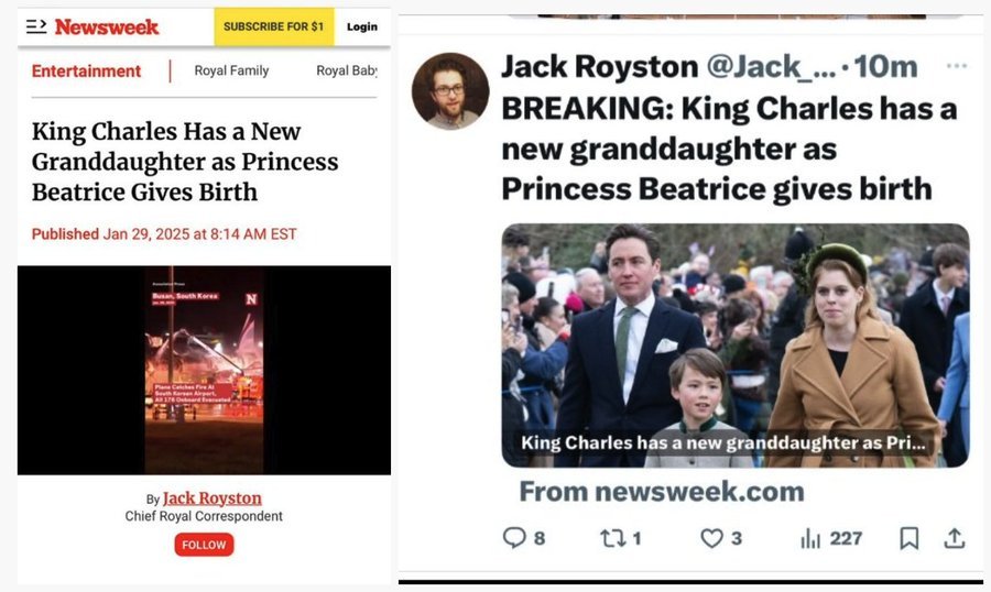 HallattTrevor's tweet image. BREAKING ROYAL NEWS: An absolutely shocking story has been broken today by Jack Royston, as he reveals that King Charles is actually Beatrice's father and not as we previously thought, Prince Andrew.