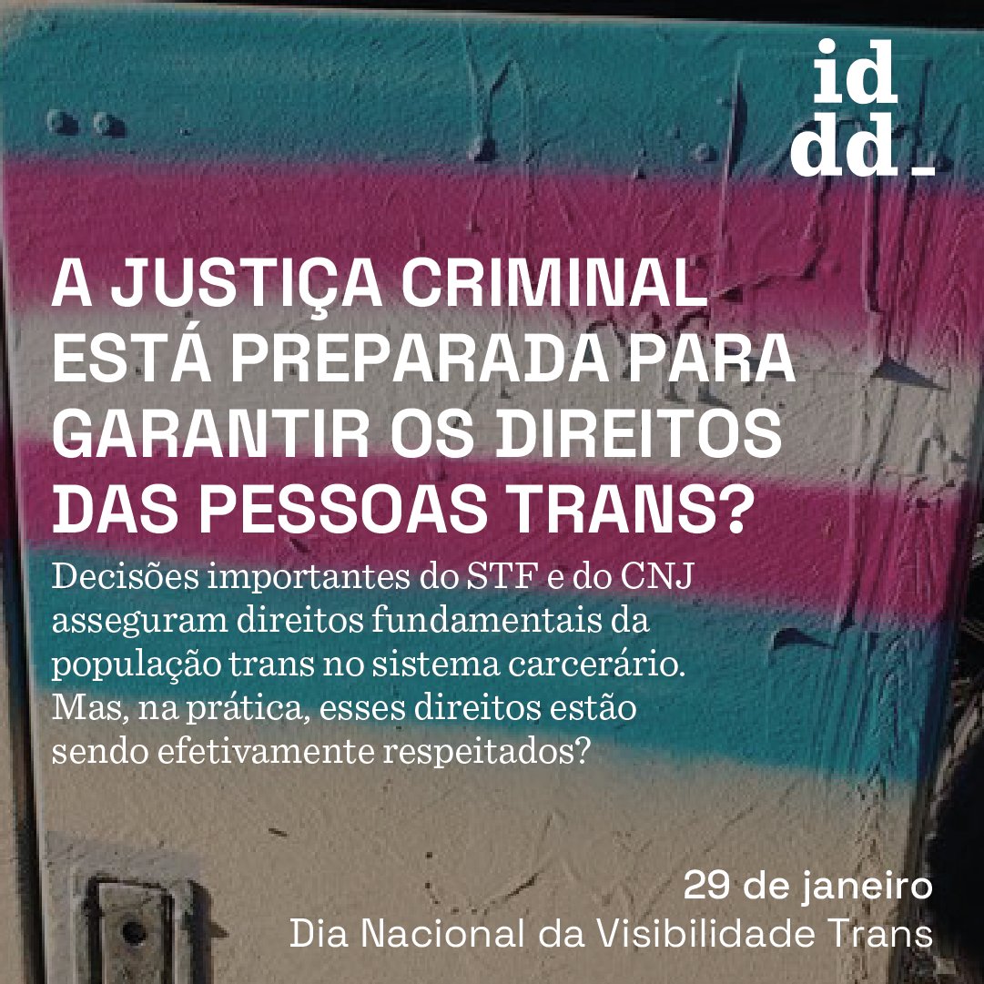 DireitodeDefesa's tweet image. A legislação brasileira reconhece direitos das pessoas trans e travestis, mas o sistema prisional ainda perpetua e agrava as violências contra essas populações. Sem políticas públicas eficazes, elas seguem entre as populações mais vulneráveis nas prisões #visibilidadetrans