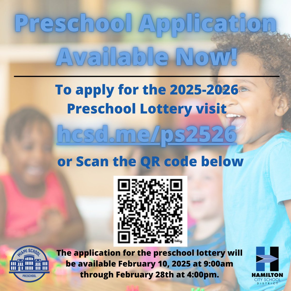Check out the preschool website for directions on applying.  hamiltoncityschools.com/parents/presch…