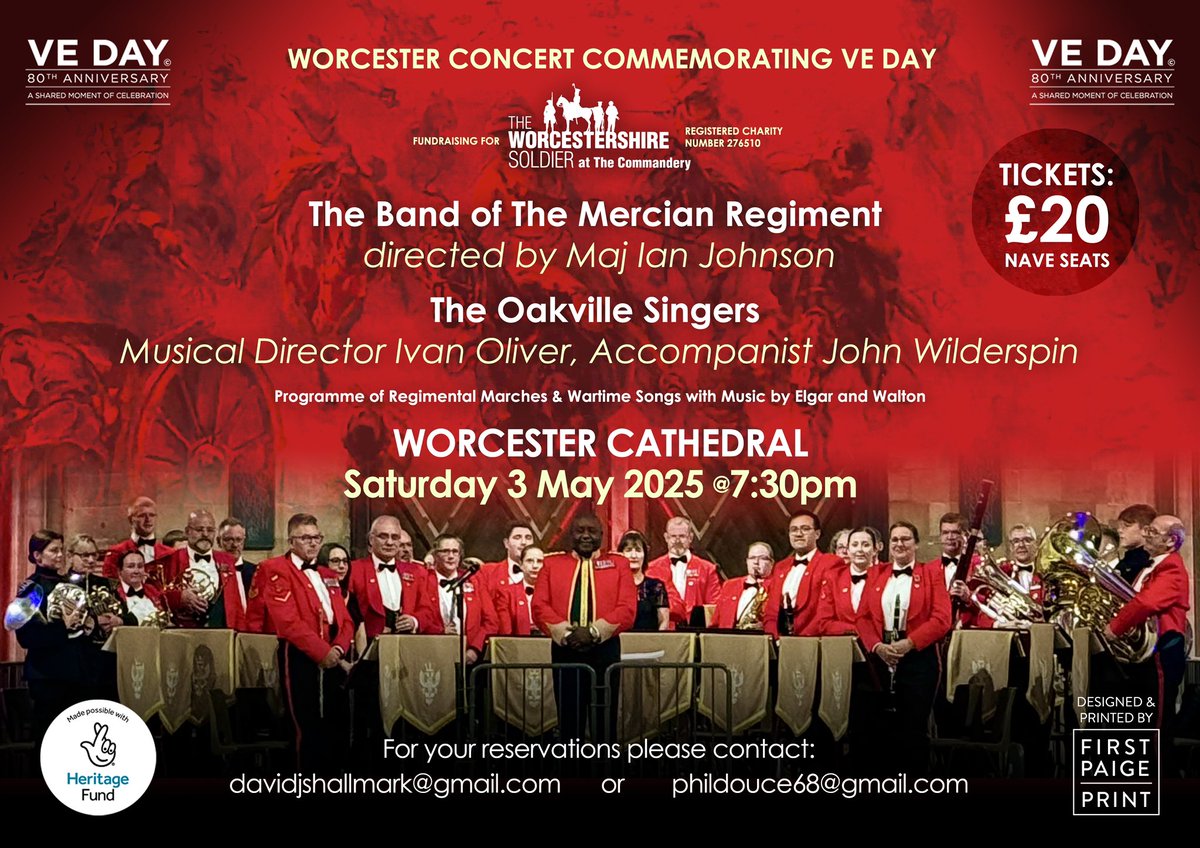 Saturday 3rd May looks like a very entertaining evening in our beautiful Cathedral. With The Band of the Mercian Regiment playing it’s going to be a very impressive evening <a href="/stevelloyd9/">steve lloyd</a>  <a href="/agreatlittleMD/">Viv Hudson-Findlay</a>  <a href="/droitwich_salt/">Droitwich Salt</a>  <a href="/JacksonFunerals/">Jackson Family Funeral Directors</a>  <a href="/bromyardfm/">Bromyard FM</a>