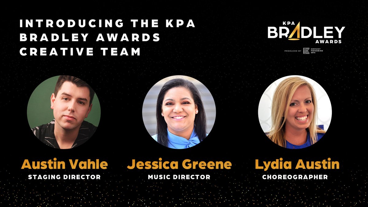 The KPA Bradley Awards (@bradleyawards) on Twitter photo Introducing our creative team for the <a href="/bradleyawards/">The KPA Bradley Awards</a>! All are based in KY. Their combined experience in the arts spotlights them as true luminaries in their field, serving as our inaugural staging director, musical director, & choreographer. ✨Learn more: bit.ly/KPABradleysCre…. Introducing our creative team for the <a href="/bradleyawards/">The KPA Bradley Awards</a>! All are based in KY. Their combined experience in the arts spotlights them as true luminaries in their field, serving as our inaugural staging director, musical director, & choreographer. ✨Learn more: bit.ly/KPABradleysCre….