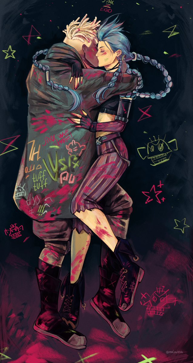 malaviksa's tweet image. ⏳💣

i finished this artwork yeaah!
#timebomb #arcane #jinx #ekko #ekkojinx