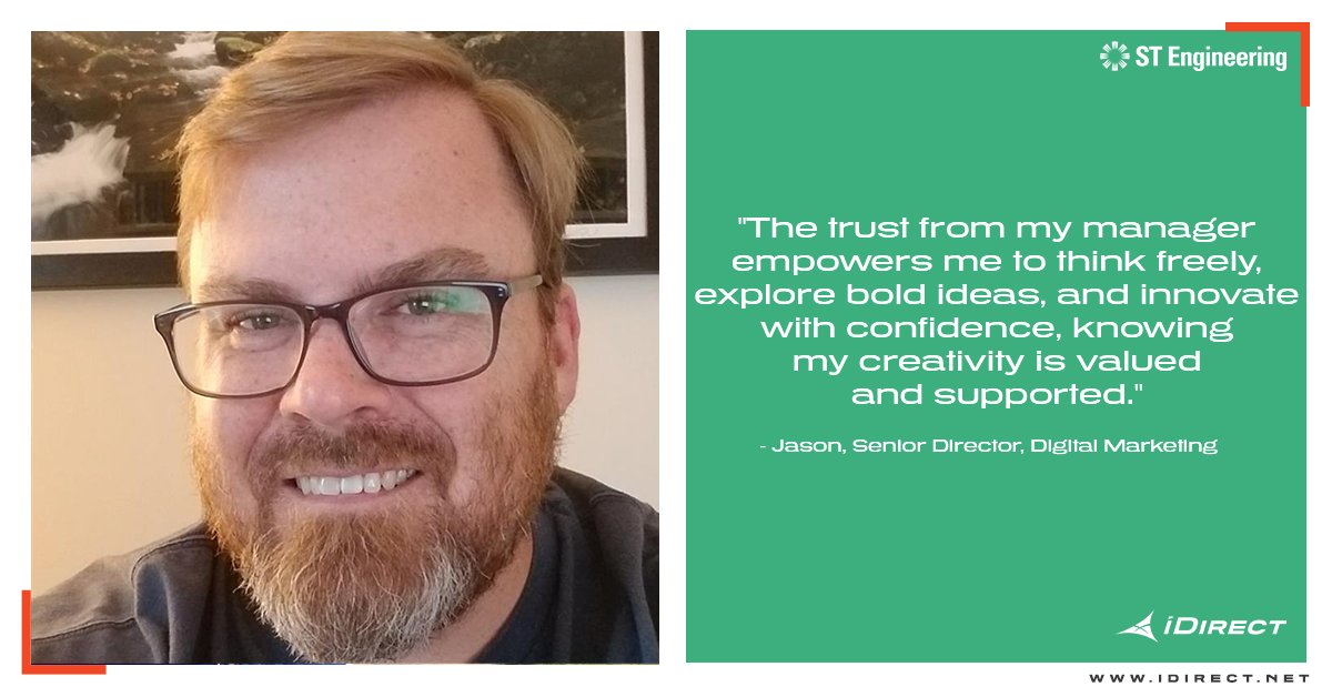 iDirect's tweet photo. 🎉 Celebrating 17 Years with Jason!

For Jason, flexibility, trust, and innovation define his journey at @iDirect. 

His one word for us? Innovative.

Cheers to 17 years! 🥂

#STEngineering https://t.co/JleBYag5O0