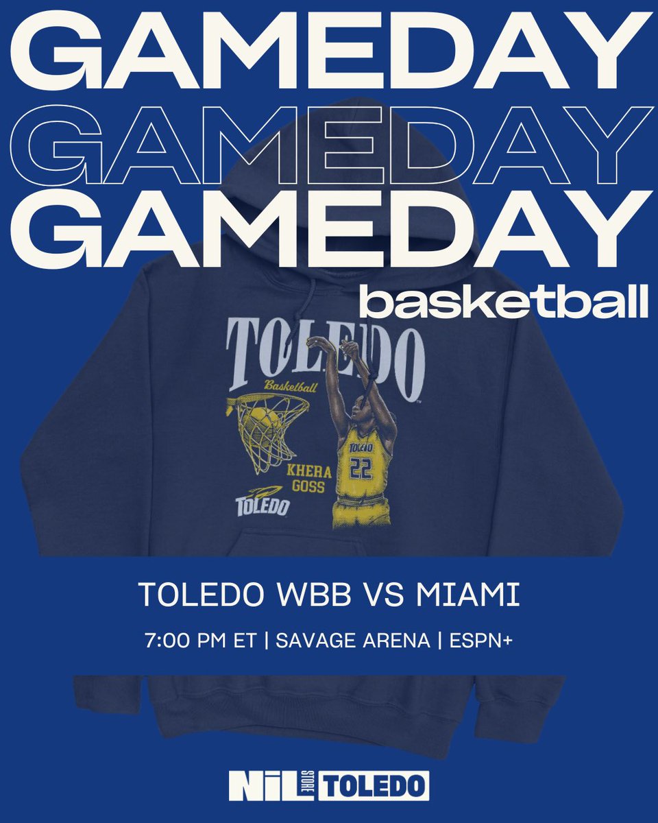 Toledo NIL Store (@toledonilstore) on Twitter photo It’s Game Day 🚀
Cheer on <a href="/ToledoWBB/">Toledo Women's Basketball</a> tonight at home against Miami
#toledorockets #toledowbb #utbasketball It’s Game Day 🚀
Cheer on <a href="/ToledoWBB/">Toledo Women's Basketball</a> tonight at home against Miami
#toledorockets #toledowbb #utbasketball