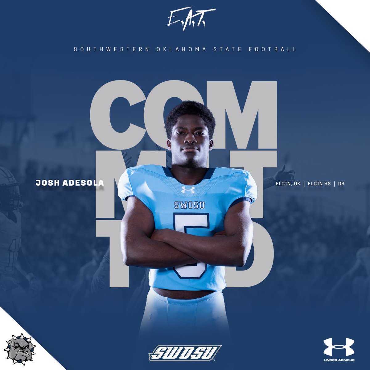 Josh Adesola (@joshadesola) on Twitter photo After a great conversation with <a href="/coachrice_4/">Andrew Rice</a> <a href="/CoachMeservy/">Jack Meservy</a> and my family, I am excited to announce my commitment to SWOSU to continue my football and academic career
<a href="/SWOSUFootball/">SWOSU Football</a> <a href="/Wyatt_3/">Coach Wyatt</a> After a great conversation with <a href="/coachrice_4/">Andrew Rice</a> <a href="/CoachMeservy/">Jack Meservy</a> and my family, I am excited to announce my commitment to SWOSU to continue my football and academic career
<a href="/SWOSUFootball/">SWOSU Football</a> <a href="/Wyatt_3/">Coach Wyatt</a>