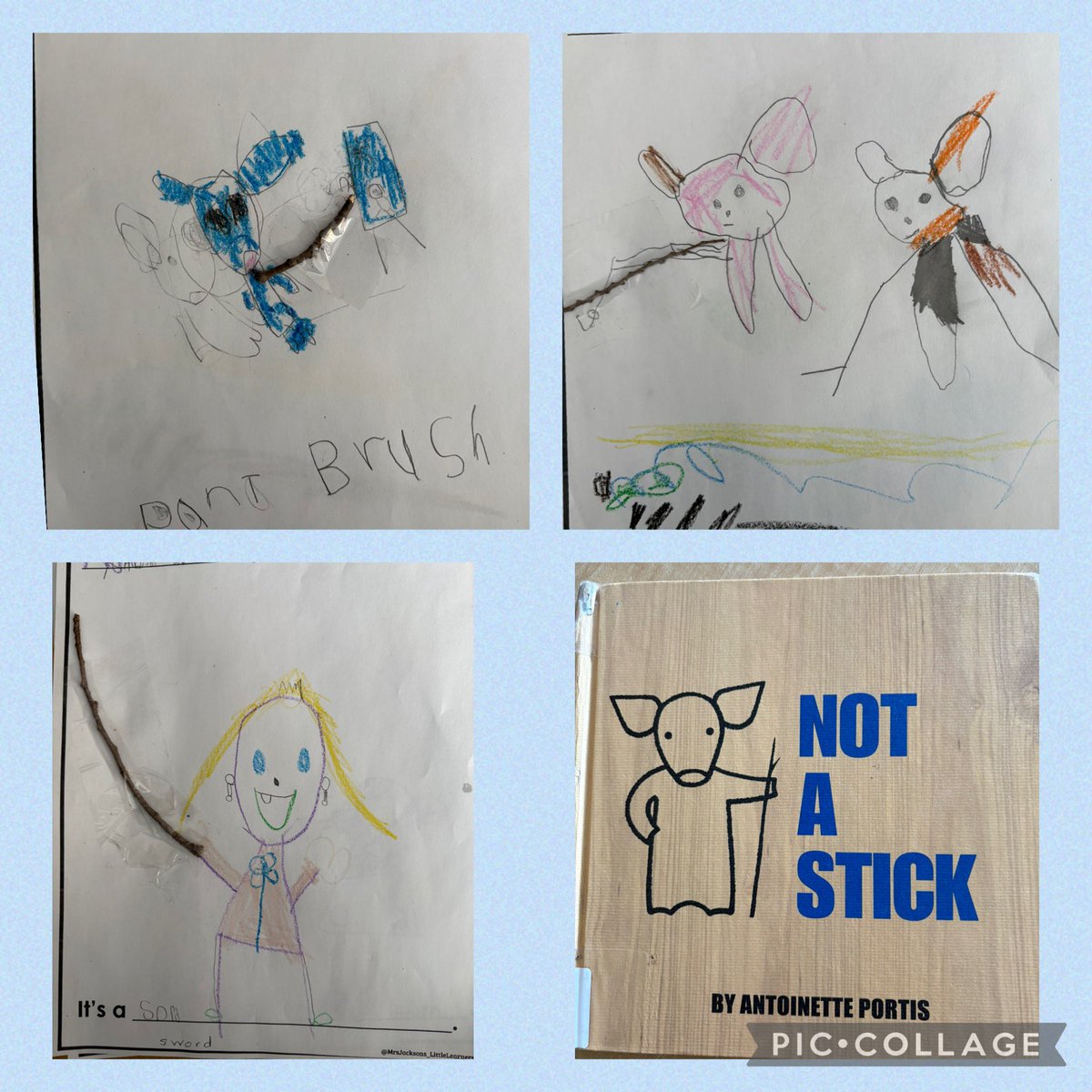 Rm102LC's tweet photo. We read the book Not a Stick and imagined all the things a stick could be. https://t.co/Zy40ZzLAE0
