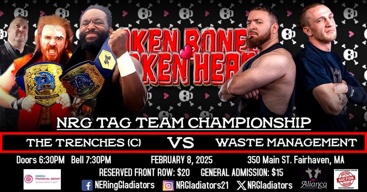 pgthechef's tweet image. Sunday Feb 2nd @toswrestling1 #Td53
Saturday Feb 8th @NRGladiators
Broken Bones and Broken Hearts.
