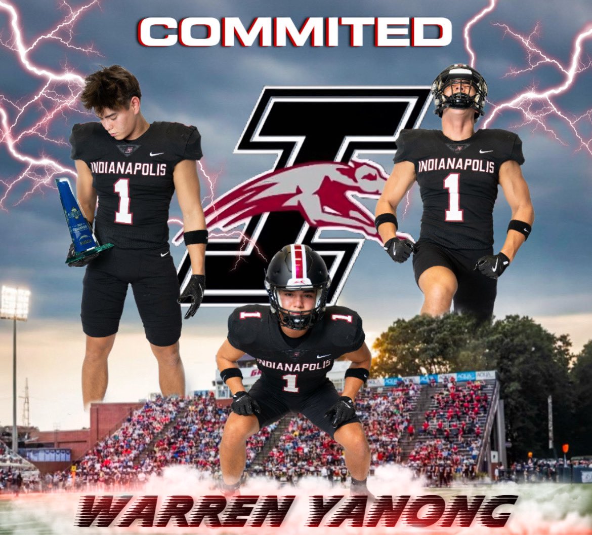 Warren Yanong (@warren_yanong) on Twitter photo Blessed and Grateful to announce my commitment to University of Indianapolis. Go Hounds ⚫️🔴
<a href="/LWEastFootball/">Lincoln-Way East Football</a> <a href="/KeeversChris/">Chris Keevers</a> <a href="/CoachBlackmon50/">Rahju Blackmon</a> <a href="/Coach_Snuggs/">Beau Snuggs</a> Blessed and Grateful to announce my commitment to University of Indianapolis. Go Hounds ⚫️🔴
<a href="/LWEastFootball/">Lincoln-Way East Football</a> <a href="/KeeversChris/">Chris Keevers</a> <a href="/CoachBlackmon50/">Rahju Blackmon</a> <a href="/Coach_Snuggs/">Beau Snuggs</a>