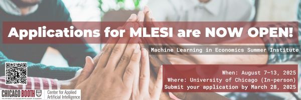 MLESI Applications are NOW OPEN! We're excited for another transformative summer at the intersection of AI and Economics—we hope you are too! #MLESI25

Apply now: buff.ly/3CoaFkp
