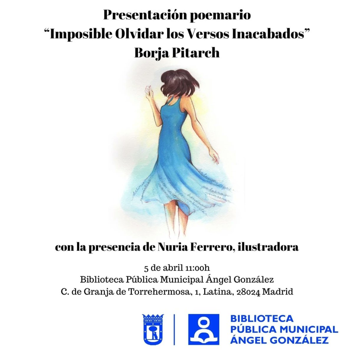 Ya a la venta mi nuevo poemario, "Imposible Olvidar los Versos Inacabados", una historia de amor, de dolor, de olvido y de avanzar hacia delante.

Mañana, primera parada del tour. Más fechas a anunciar próximamente

Link para comprarlo: amzn.eu/d/9RlyfNw