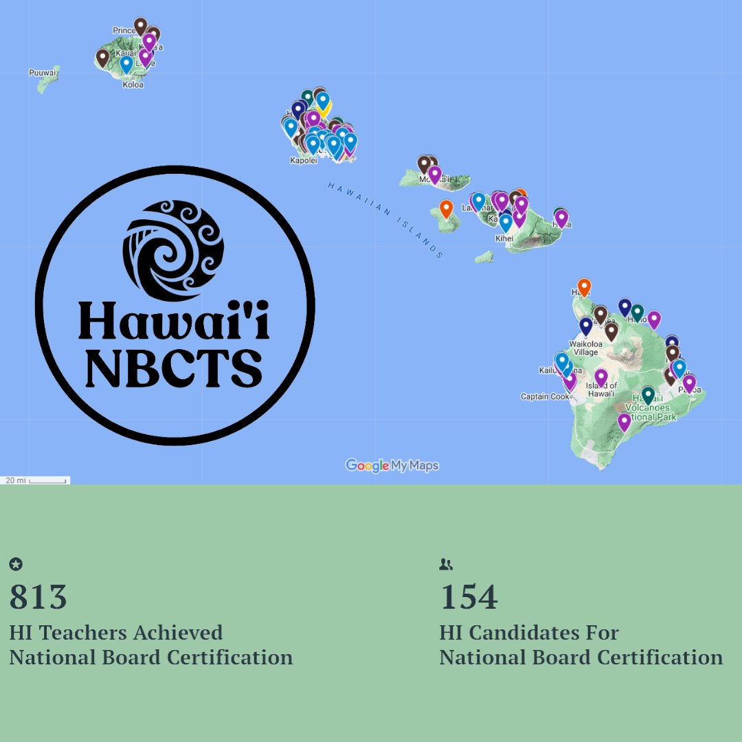 It takes a village to raise up accomplished teachers, and my peeps are the almost 1,000 achieved and aspiring @nbpts certified NBCTs in the 808 who not only inspire me, but by their example challenge me to strive to be a better teacher today than I was yesterday.  Mahalo to all
