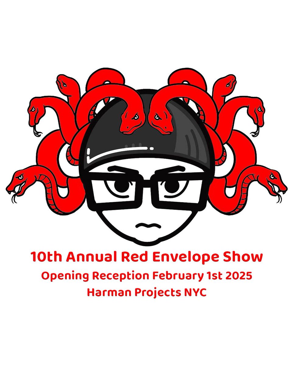 AliceMeichi's tweet photo. Happy Year of the Snake! ๐
Here's something I drew for @grumpybert 's 10th Annual #RedEnvelopeShow, opening this Saturday 2/1 at Harman Projects ๐งง Will I see you there? https://t.co/EJYW0hMFJZ