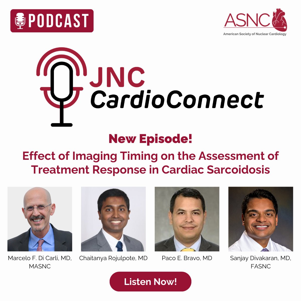 Journal of Nuclear Cardiology (@jncjournal) on Twitter photo 🎙️New Episode Alert! JNC CardioConnect Ep. 3 is LIVE!
Effect of Imaging Timing on the Assessment of Treatment Response in Cardiac Sarcoidosis <a href="/mdicarli/">Marcelo Di Carli</a> <a href="/DrRojulpoteC/">Chaitanya Rojulpote</a> <a href="/pacoebravo/">Paco E. Bravo, MD</a> <a href="/sanjaydivakaran/">Sanjay Divakaran</a>
🎧Listen now 👉bit.ly/40AiHP5
#cvnuc #cardiacsarcoidosis 🎙️New Episode Alert! JNC CardioConnect Ep. 3 is LIVE!
Effect of Imaging Timing on the Assessment of Treatment Response in Cardiac Sarcoidosis <a href="/mdicarli/">Marcelo Di Carli</a> <a href="/DrRojulpoteC/">Chaitanya Rojulpote</a> <a href="/pacoebravo/">Paco E. Bravo, MD</a> <a href="/sanjaydivakaran/">Sanjay Divakaran</a>
🎧Listen now 👉bit.ly/40AiHP5
#cvnuc #cardiacsarcoidosis
