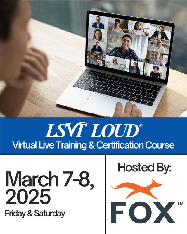 Calling all Speech-Language Pathologists and Students! 🗣️ Ignite Your Clinical Innovation with the LSVT LOUD Virtual Live Course on March 7-8, 2025. Revolutionize your patient care! 💡hubs.ly/Q034nHmT0 
#ThinkLOUD #ParkinsonsVoice #ParkinsonsVoiceExercises #Parkinsons