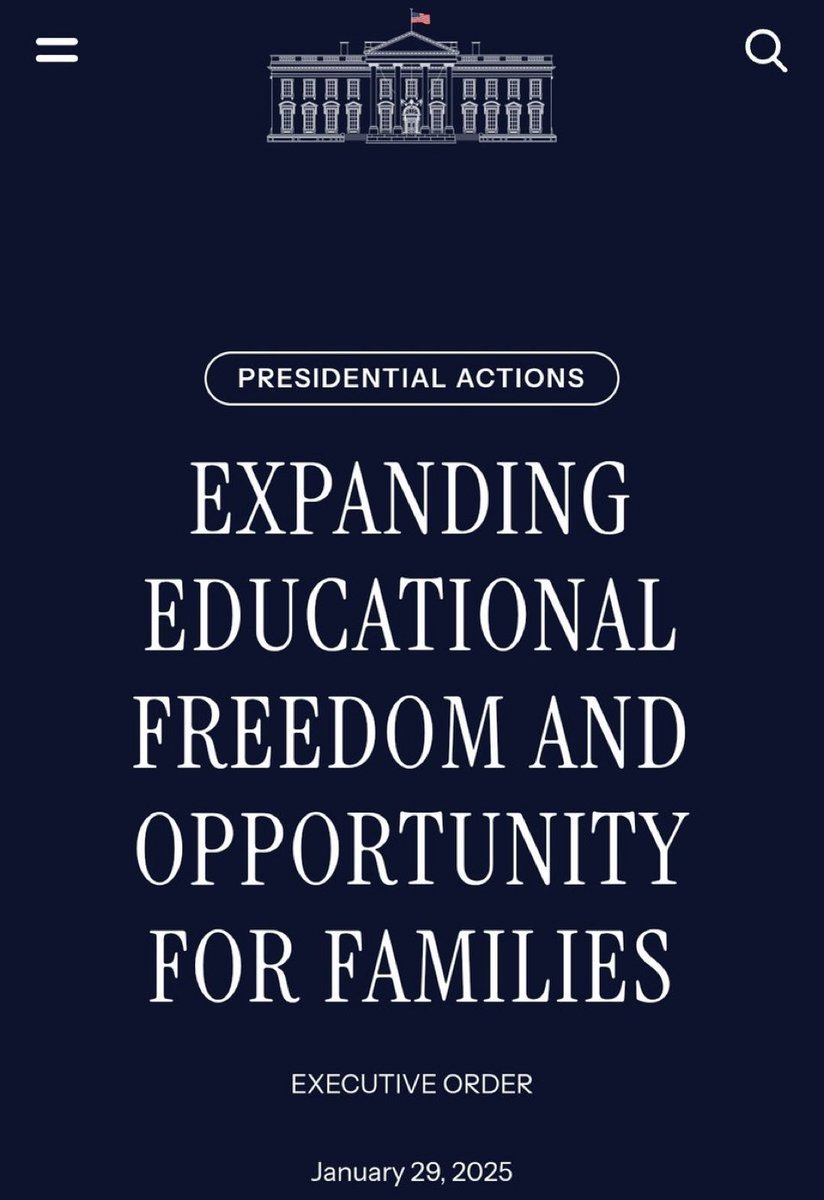 🚨BREAKING: President Trump signs school choice executive order.