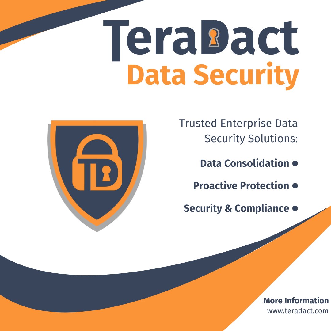 tera_dact's tweet photo. Safeguard your data with TeraDact! 🔒

From secure consolidation to proactive protection, we ensure compliance and peace of mind.

Get started with a free demo today at https://t.co/o1zlD9PGAS.

#DataSecurity #CyberProtection #TeraDact https://t.co/MmeyfJwDmd
