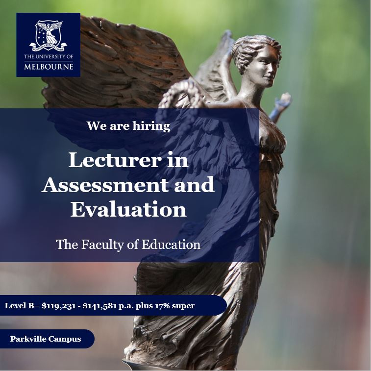 AERC is looking for a Lecturer in Assessment and Evaluation, to join our team.  If you are interested in this exciting opportunity further details can be found here go.unimelb.edu.au/bsz8 Applications close 26 February 2025