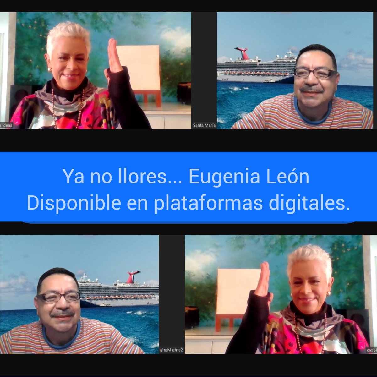 La gran #EugeniaLeón estrena YA NO LLORES del inolvidable "Cornelio Reyna". Para esta nueva versión se unió con <a href="/ElPlan/">El Plan</a>, <a href="/JairAlcala/">Jair Alcalá</a>, logrando hacer una joya musical, que no pueden dejar de escuchar en plataformas digitales. 
Pronto la entrevista en mi canal de Youtube MMH.