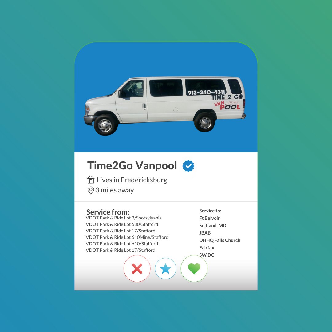 GWRideConnect's tweet image. It's time to give Time2Go a chance to show you how much they can improve your commute! #vanpools #returntooffice #commuter #vanuary