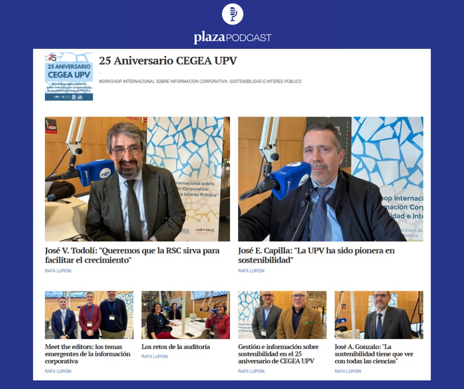 #25AniversarioCEGEAUPV ✔️La 1ª jornada del Workshop internacional sobre  información corporativa: Sostenibilidad e interés público deja muchas aportaciones, reflexiones e ideas inspiradoras 
Compartimos una pequeña parte, en <a href="/PlazaPodcast/">Plaza Pódcast</a> ▶️ plazapodcast.valenciaplaza.com/25-aniversario…
¡¡Mañana más!!
